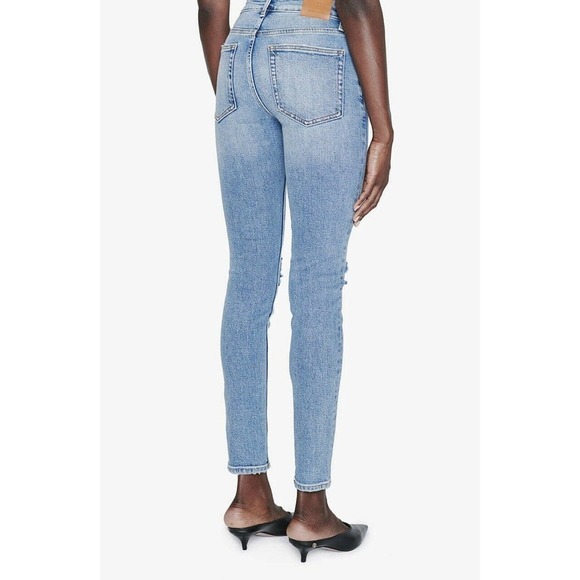 ANINE BING GABE MID RISE ANKLE SKINNY JEANS DESTRUCTED LIGHT INDIGO SZ-27 (B100) - Picture 12 of 12
